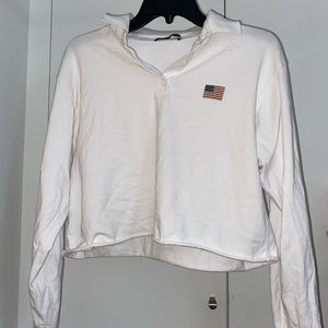 Brandy Melville Long Sleeved Loose Cropped Top